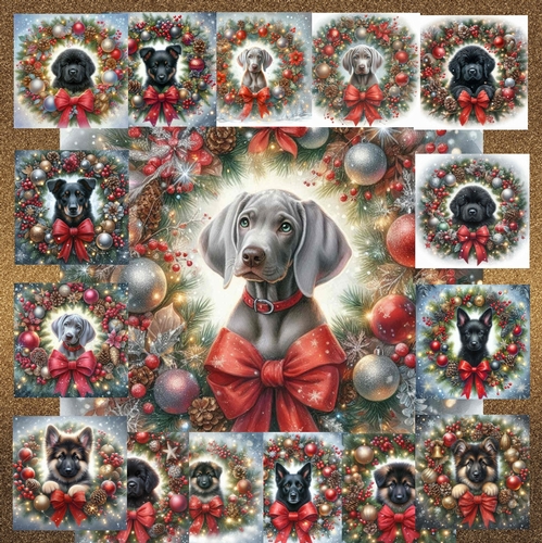 Christmas Wreath Pups 16