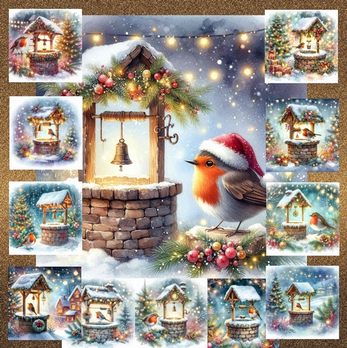 Christmas Wishing Well Robin
