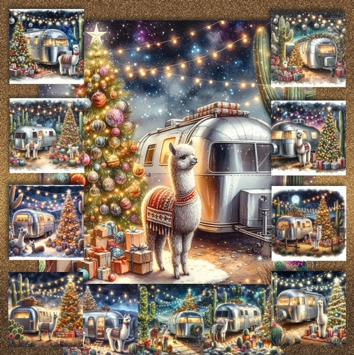 Festive Airstream Llama 
