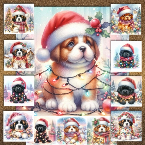 Tangled Christmas Pups 2