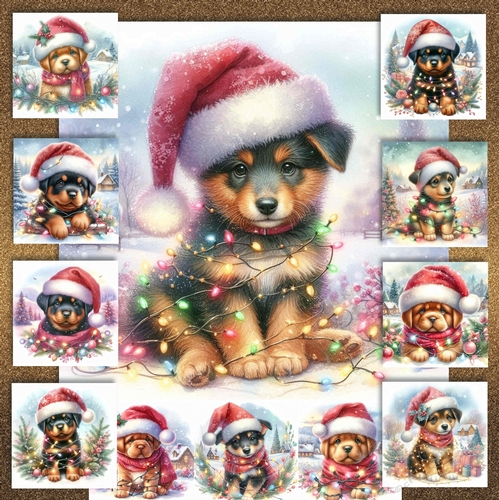 Tangled Christmas Pups 3