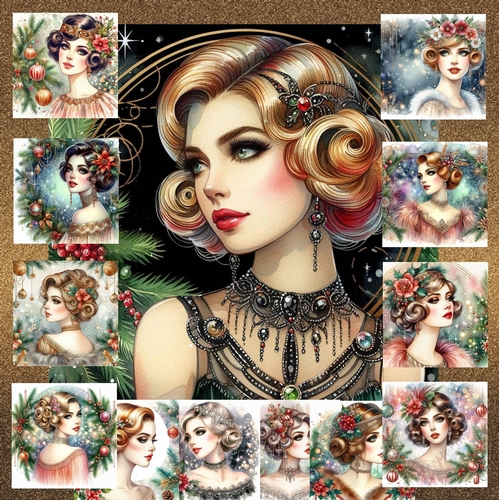 Vintage Festive Lady 2