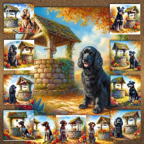 Autumn Wishing Well Dogs 5