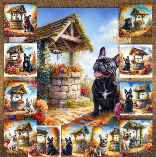 Autumn Wishing Well Dogs 8