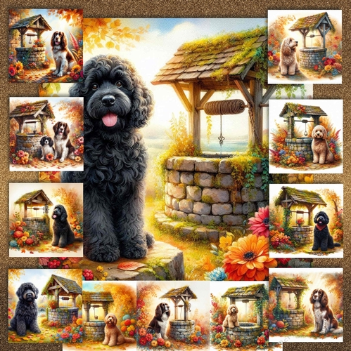 Autumn Wishing Well Dogs 14