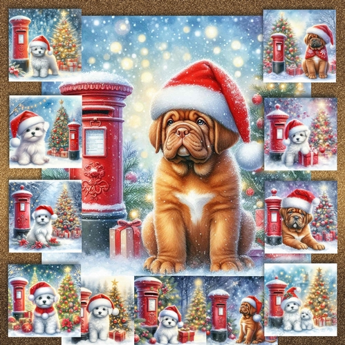 Christmas Post Box Pups