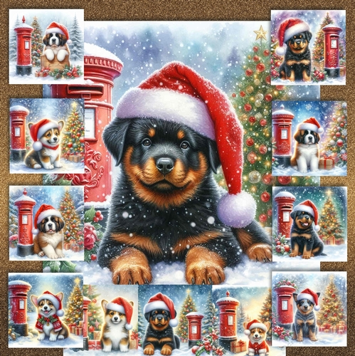 Christmas Post Box Pups 2