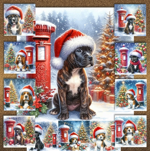 Christmas Post Box Pups  7
