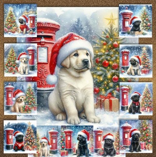 Christmas Post Box Pups  12