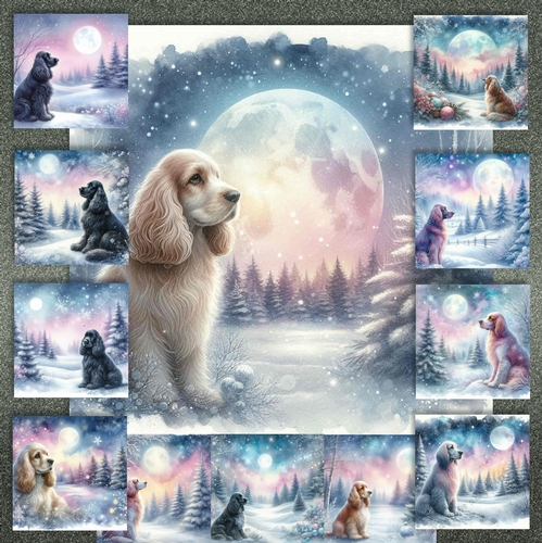 Pastel Winter Forest Dogs 13