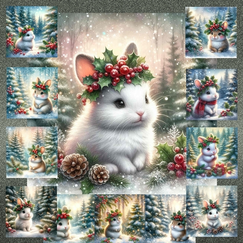  Christmas Woodland Bunnie 