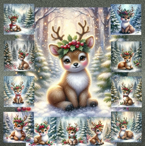  Christmas Woodland Fawn