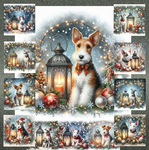 Christmas Lantern Pups 1