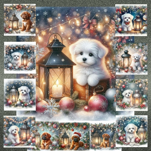 Christmas Lantern Pups 2