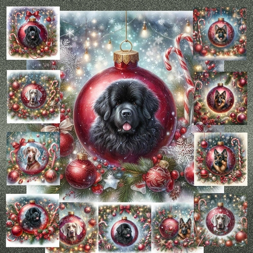 Beautiful Christmas Bauble Dogs 1