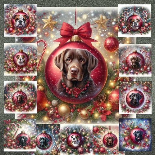 Beautiful Christmas Bauble Dogs 4