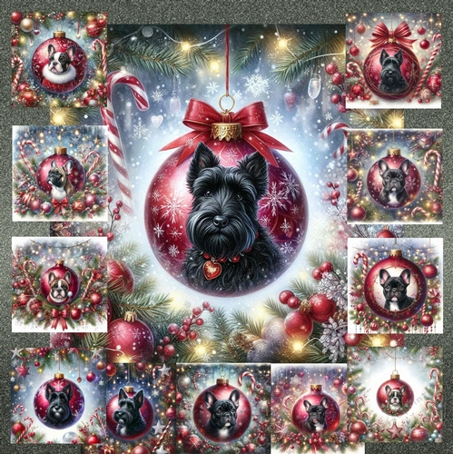 Beautiful Christmas Bauble Dogs 6