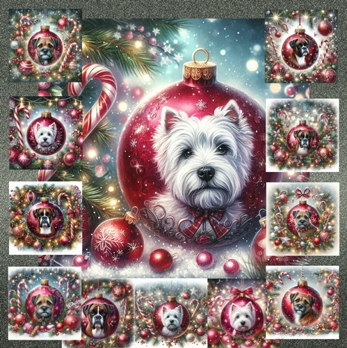 Beautiful Christmas Bauble Dogs 7