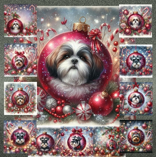 Beautiful Christmas Bauble Dogs 8
