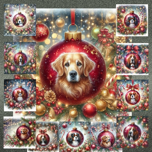 Beautiful Christmas Bauble Dogs 9