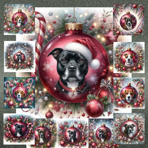 Beautiful Christmas Bauble Dogs 10