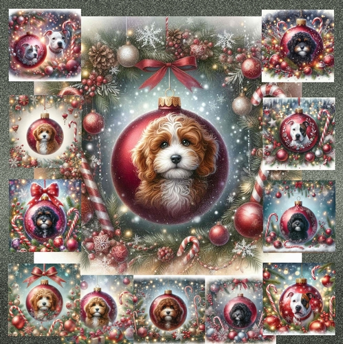 Beautiful Christmas Bauble Dogs 11