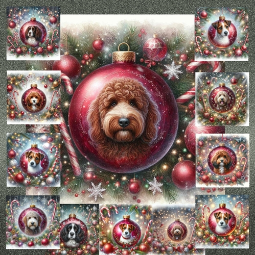 Beautiful Christmas Bauble Dogs 12