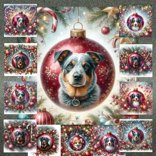 Beautiful Christmas Bauble Dogs 14
