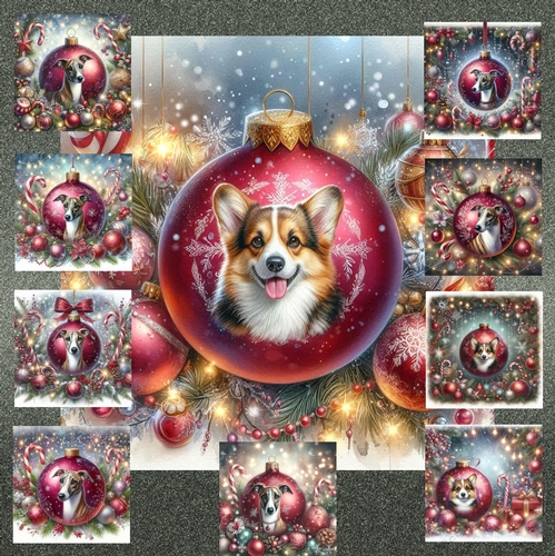 Beautiful Christmas Bauble Dogs 16