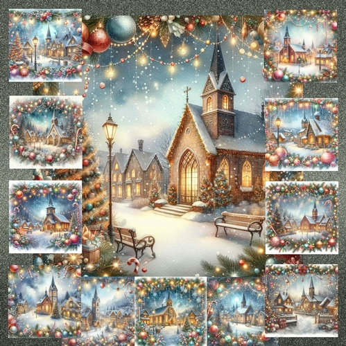 Pretty Christmas Village Church 