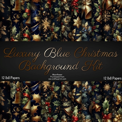 Luxury Blue Christmas Background Kit 