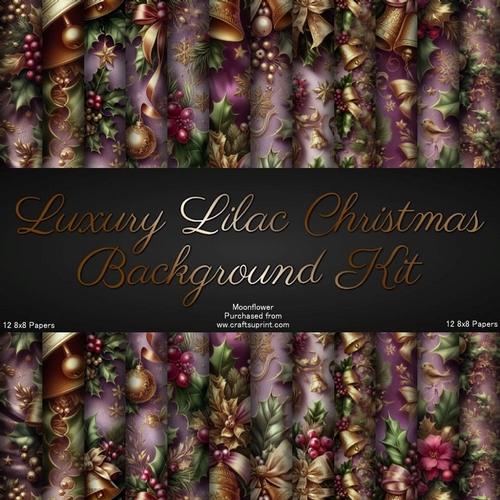 Luxury Lilac Christmas Background Kit 