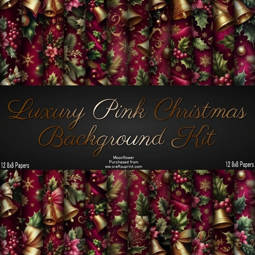 Luxury  Pink  Christmas Background Kit 