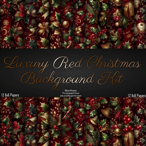 Luxury  Red  Christmas Background Kit 