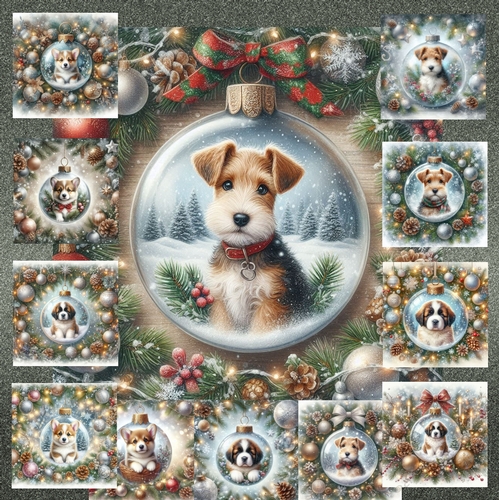 Christmas Glass Bauble Pups 2
