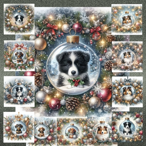 Christmas Glass Bauble Pups 4