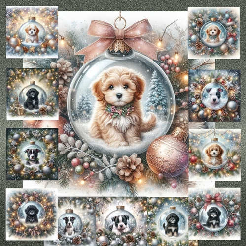 Christmas Glass Bauble Pups 6