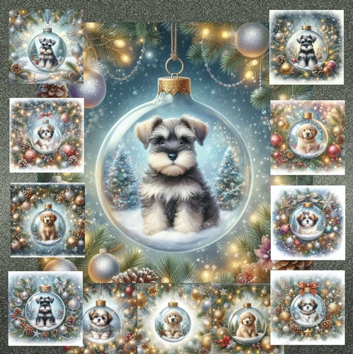 Christmas Glass Bauble Pups 9