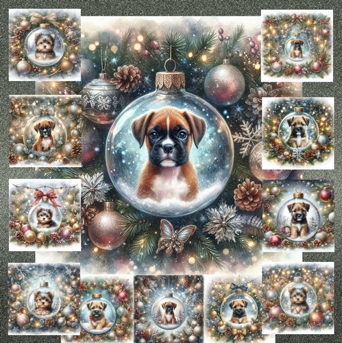 Christmas Glass Bauble Pups 10