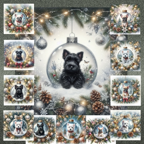 Christmas Glass Bauble Pups 11