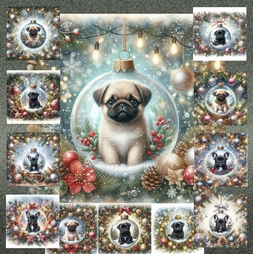 Christmas Glass Bauble Pups 12