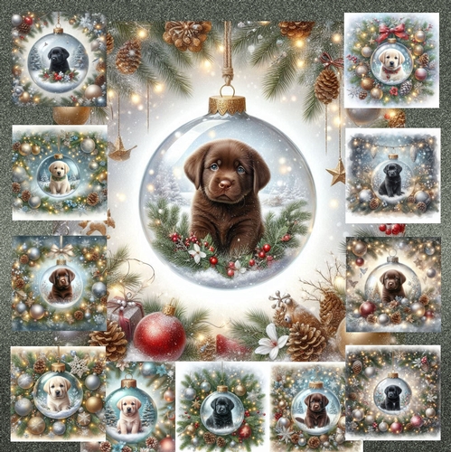 Christmas Glass Bauble Pups 13