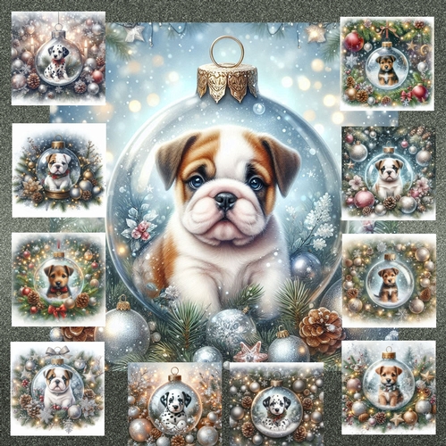 Christmas Glass Bauble Pups 14