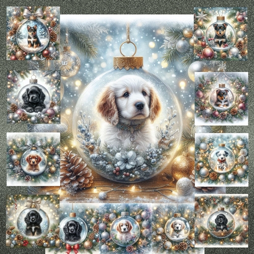 Christmas Glass Bauble Pups 15