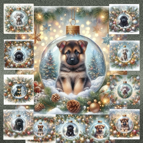 Christmas Glass Bauble Pups 16