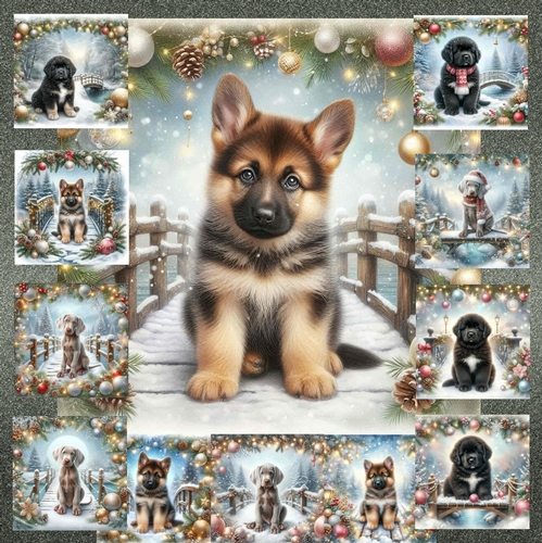  Christmas Snow Bridge Pups 1