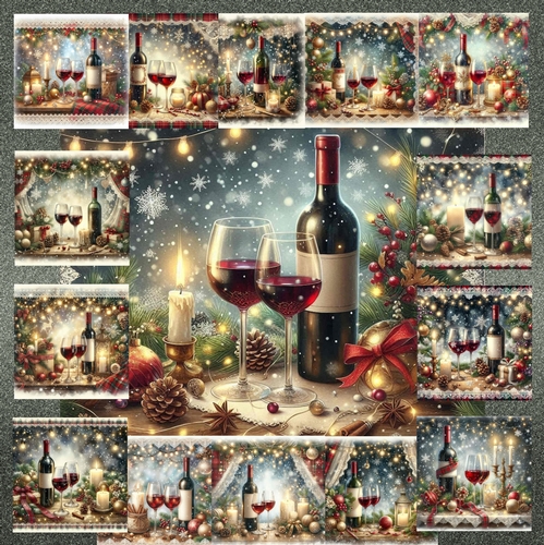 Beautiful Christmas Red Wine 