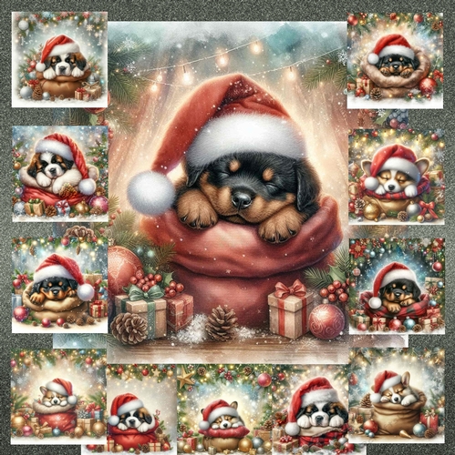 Sleepy Santa Hat Pups 2