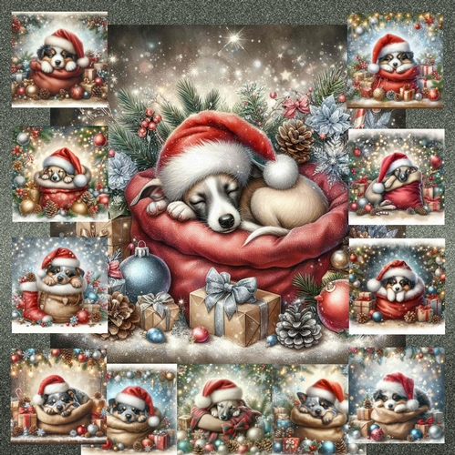 Sleepy Santa Hat Pups 3