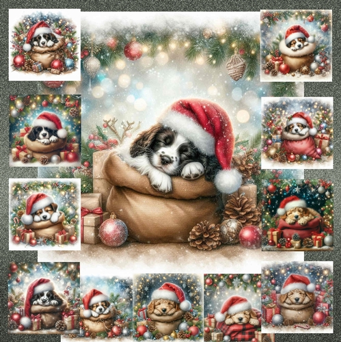 Sleepy Santa Hat Pups 5